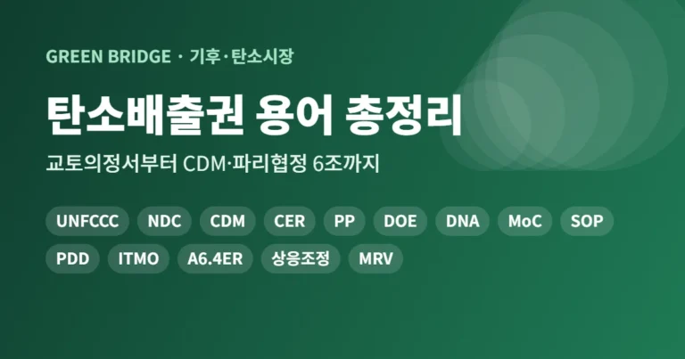 탄소배출권 용어 정리 - 교토의정서, CDM, 파리협정 핵심 개념